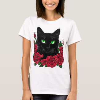 Camiseta com estampa de gato t-shirt