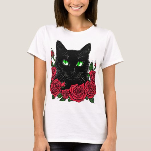 Camiseta com estampa de gato  t-shirt (Voorkant)