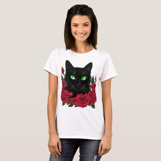 Camiseta com estampa de gato  t-shirt (Voorkant volledig)