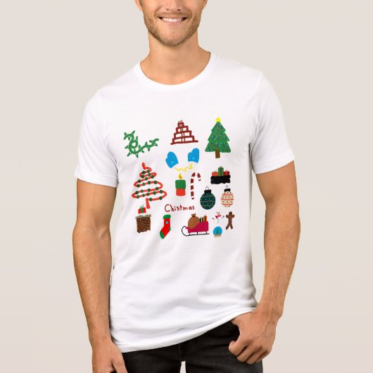 Camiseta con dibujos navideños Tri-Blend shirt (Voorkant)