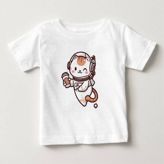Camiseta con gatito en el espacio  (Voorkant)