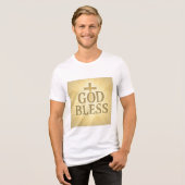 Camiseta Cristã God Bless – Presente Religioso Tri-Blend Shirt (Voorkant volledig)