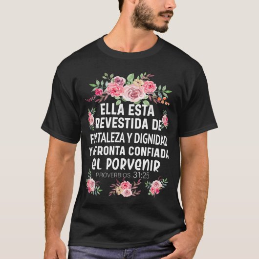 Camiseta cristiana en espanol Versiculo Spanish Ch T-shirt (Voorkant)