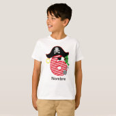 Camiseta Cumpleaños pirata, 6 años T-shirt (Voorkant volledig)