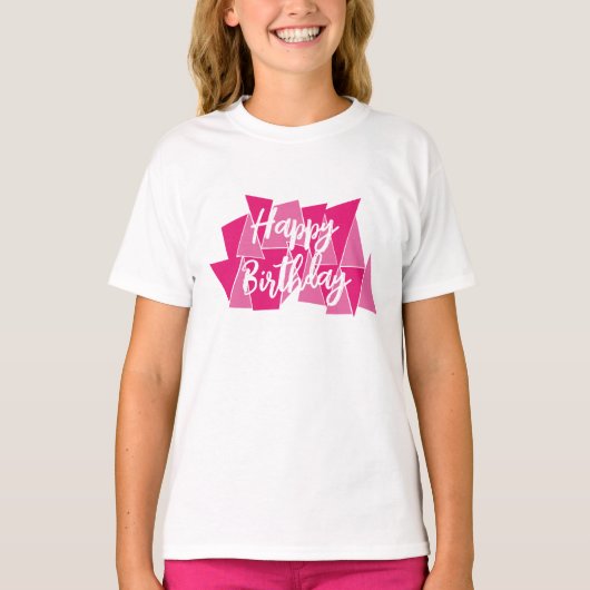 Camiseta cumpleaños texto editable t-shirt (Voorkant)