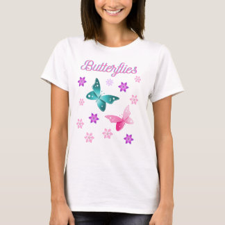 Camiseta Dama con mariposas T-shirt