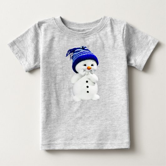 Camiseta De Bebé Muñeco de nieve con gorra (Voorkant)