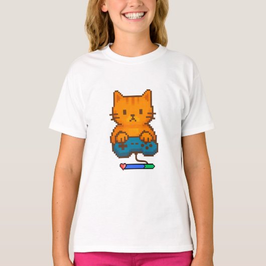 Camiseta de gato gamer t-shirt (Voorkant)