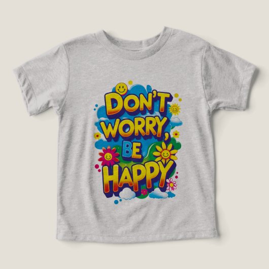 Camiseta de manga corta Don't Worry, Be Happy (Design voorkant)