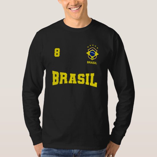 Camiseta do Brasil 2022 Azul número 8 T-shirt (Voorkant)