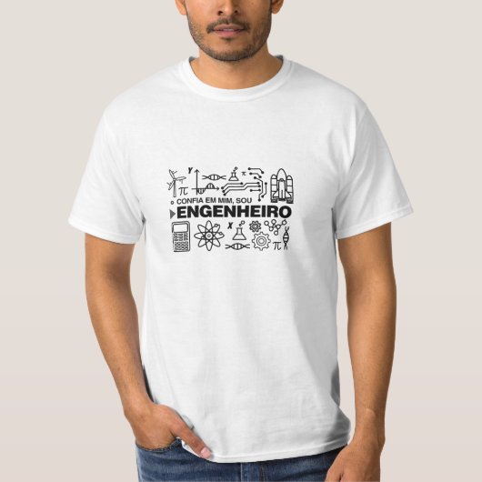 Camiseta Engenharia: Confia em Mim, Sou Engenheiro T-shirt (Voorkant)