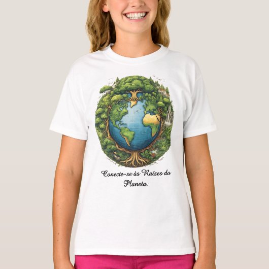 Camiseta Fem Juvenil Básica Raízes do Mundo-1 T-shirt (Voorkant)