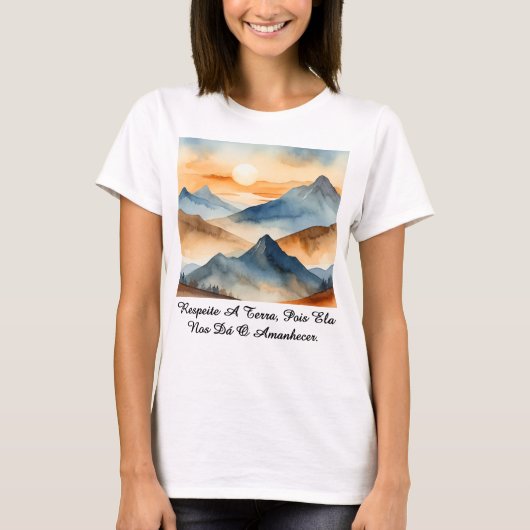 Camiseta Feminina Básica Amanhecer da Terra-1 T-shirt (Voorkant)