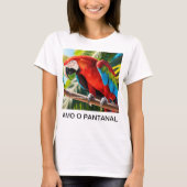 Camiseta Feminina Básica Arara Vermelha T-shirt (Voorkant)