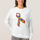 Camiseta Feminina Básica de Mangas Longas laço T-shirt (Voorkant)