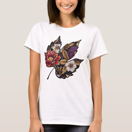 Camiseta Feminina Básica Floral-4 T-shirt (Voorkant)