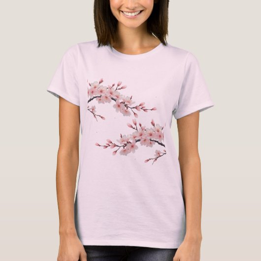 Camiseta Feminina Básica Floral-8  T-shirt (Voorkant)