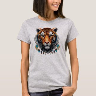 Camiseta Feminina Básica Tigre Tribal T-shirt