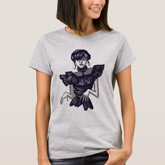 Camiseta feminina com estampa de wandinha t-shirt (Voorkant)