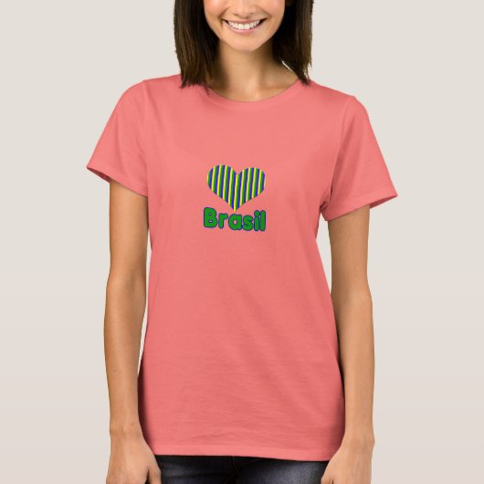 Camiseta Feminina I love Brasil T-shirt (Voorkant)