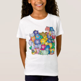 Camiseta feminina infantil com estampa de Gatos T-shirt