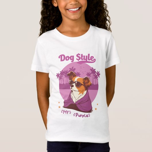 camiseta feminina infantil DOG STYLE T-shirt (Voorkant)