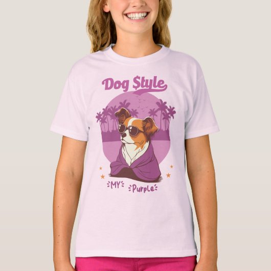 Camiseta Feminina Infantil DOG STYLE T-shirt (Voorkant)