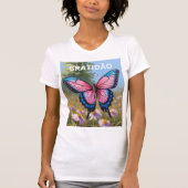 Camiseta feminina justa Bella+Canvas borboleta T-shirt (Voorkant)
