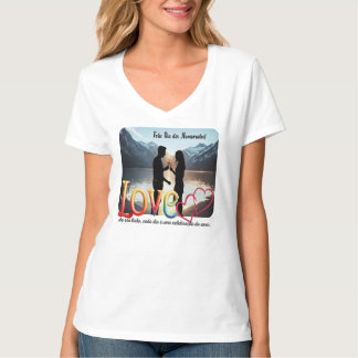 Camiseta feminina justa, namorados t-shirt