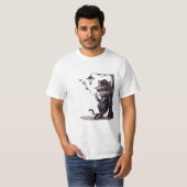 camiseta Gato fumador estilo noir T-shirt (Voorkant volledig)