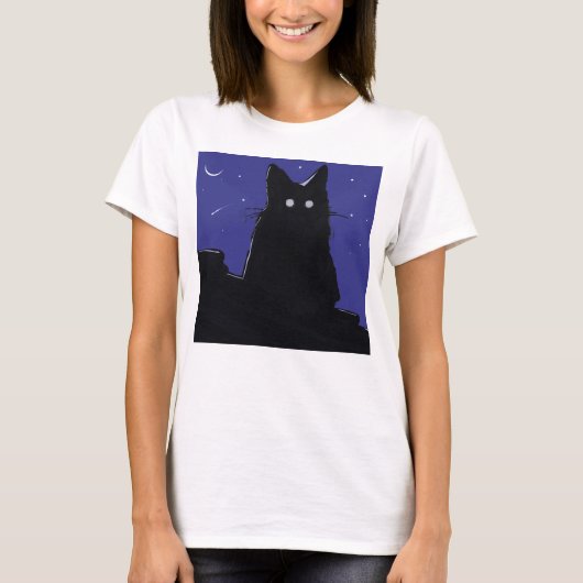 camiseta gato na noite t-shirt (Voorkant)