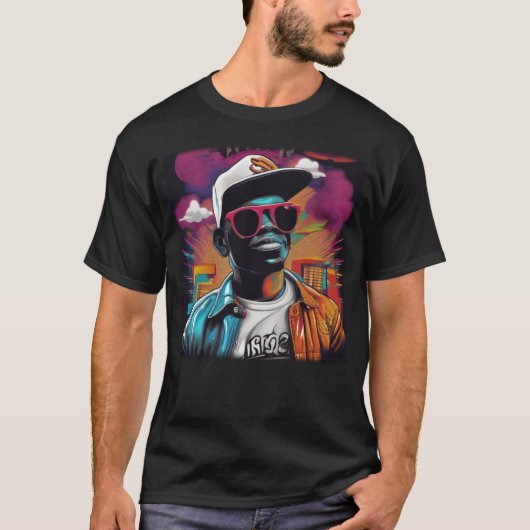 Camiseta Grafite Hip Hop - Ilustração Digital em A T-shirt (Voorkant)