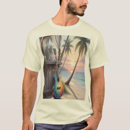 Camiseta guitarra en la playa  t-shirt