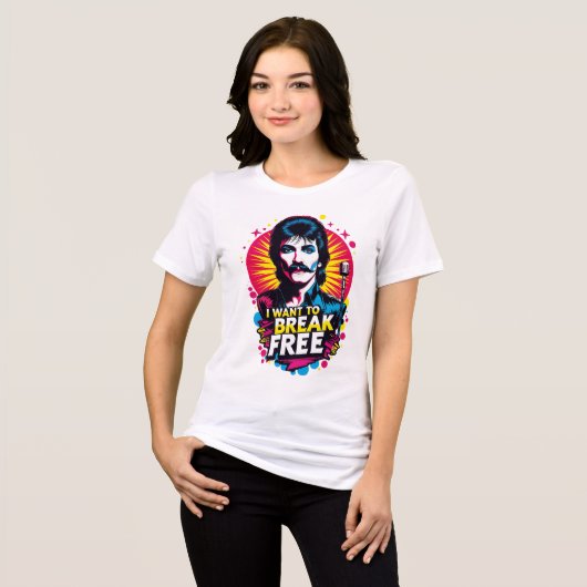 Camiseta holgada I Want to Break Free Tri-Blend Shirt (Voorkant volledig)