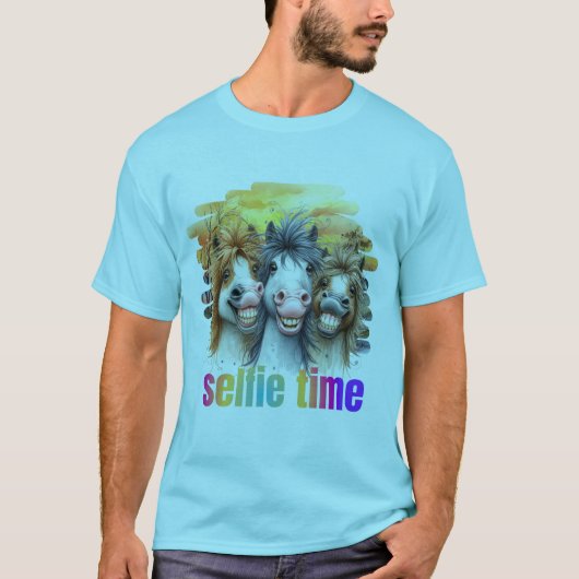 Camiseta horse meme – funny horses on a selfie t-shirt