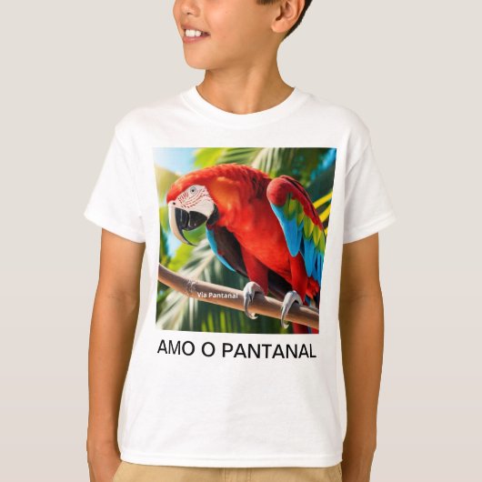 Camiseta Infantil Básica Arara Vermelha T-shirt (Voorkant)