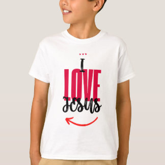 Camiseta Infantil Básica I Love Jesus T-shirt