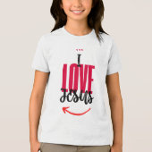 Camiseta Infantil Básica I Love Jesus Tri-Blend Shirt (Voorkant)