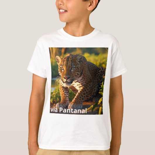 Camiseta Infantil Básica Onça Pintada T-shirt (Voorkant)