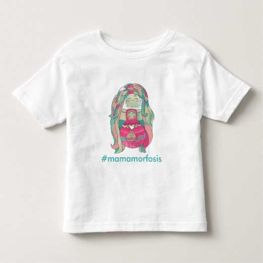 Camiseta infantil "#Mamamorfosis" Personalizable Kinder Shirts (Voorkant)