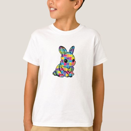 Camiseta Infantil Quebra-Cabeça - Coelho T-shirt (Voorkant)