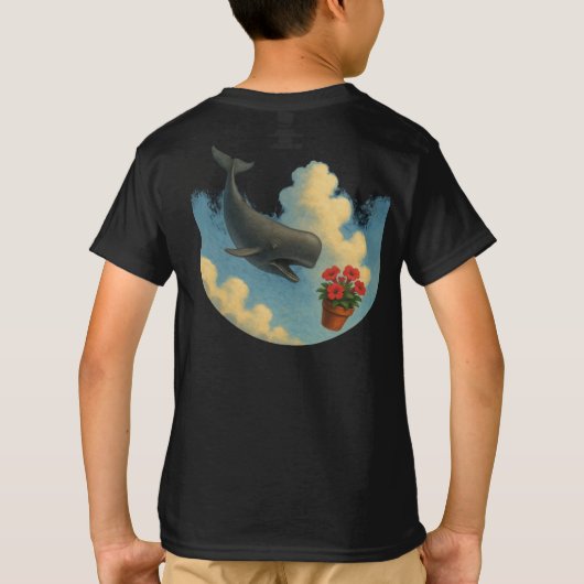 Camiseta Infantil Whale & Bowl Of Petunias - Back T-shirt (Achterkant)