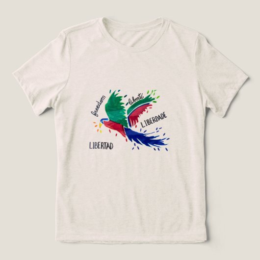 Camiseta Liberdade Arara (Desenho autoral) Tri-Blend Shirt (Design voorkant)
