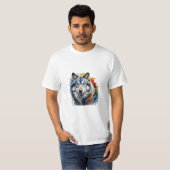  camiseta   lobo animal,forte t-shirt (Voorkant volledig)