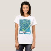 Camiseta mapa minimalista Barcelona - Azul-verde T-shirt (Voorkant volledig)
