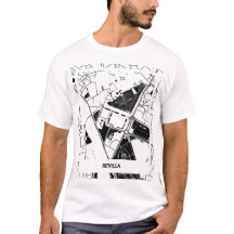 Camiseta mapa minimalista Sevilla - Blanco-negro