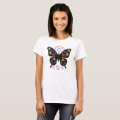 Camiseta mariposa con flores multicolor t-shirt (Voorkant volledig)