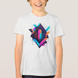 Camiseta Masc Juvenil Básica Abstrato Futurista-3 Tri-Blend Shirt