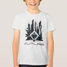 Camiseta Masc Juvenil Básica Abstrato Futurista-4 Tri-Blend Shirt