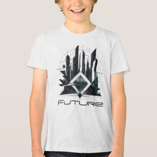Camiseta Masc Juvenil Básica Abstrato Futurista-4 Tri-Blend Shirt